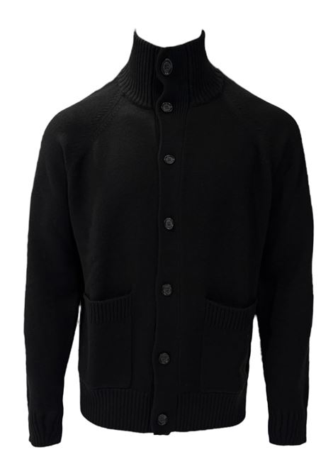 Cardigan Collo Alto con Bottoni in Lana Paolo Pecora Colore Nero PAOLO PECORA Etienne